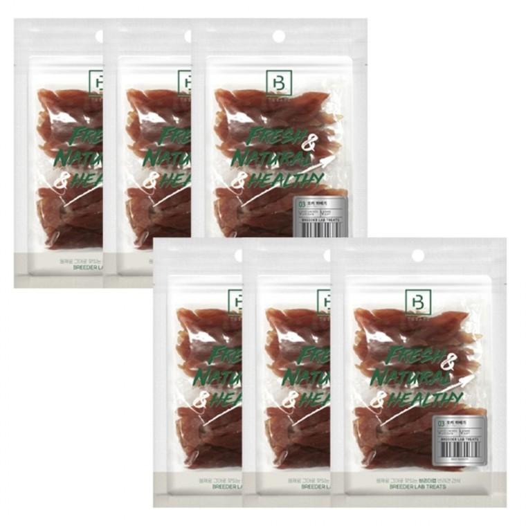 강아지 부드러운 육포 오리 꽈배기 180g 6P 져키 간식