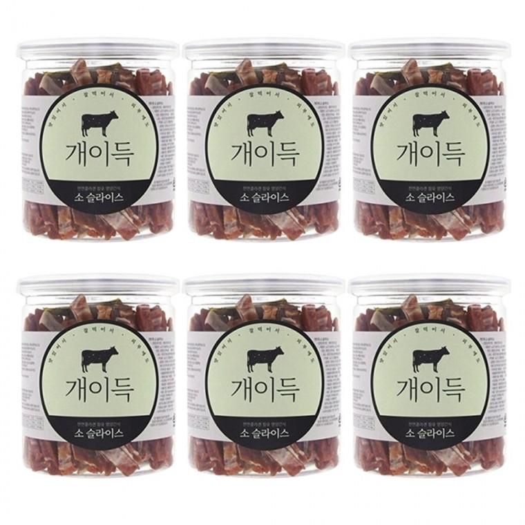 강아지 소슬라이스 200g 6P 반려견 육포 훈련 간식