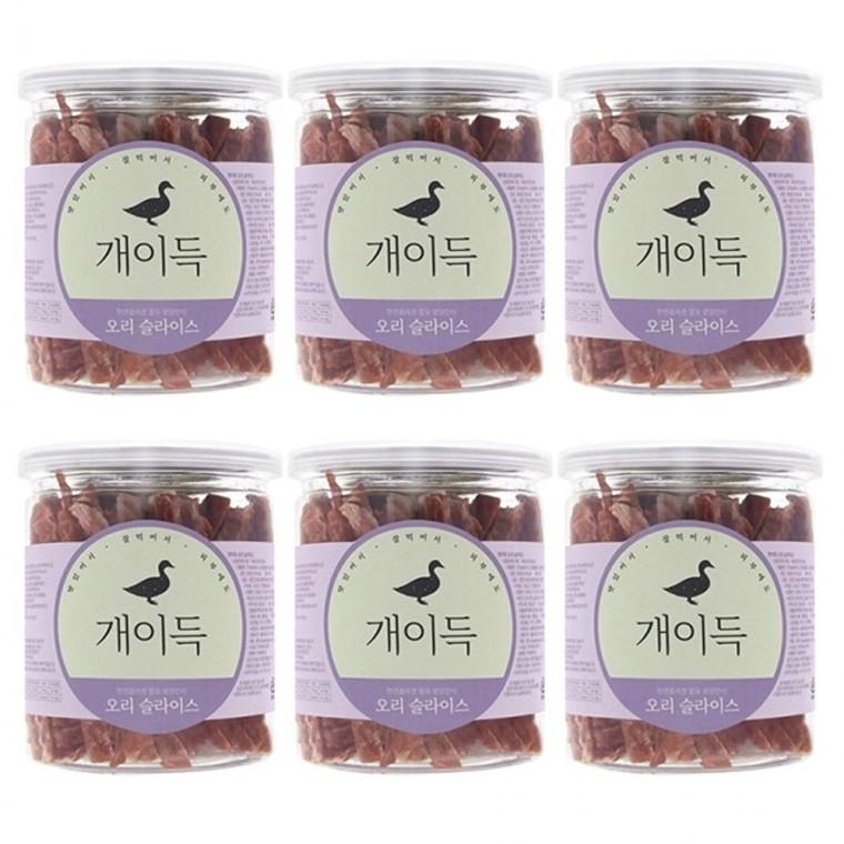 강아지 오리슬라이스 200g 6P 반려견 육포 훈련 간식