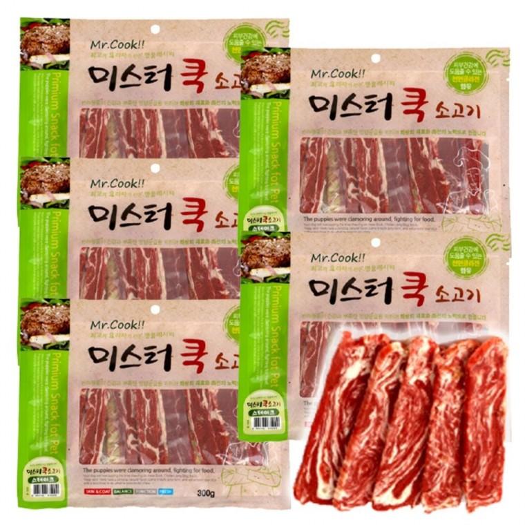강아지 영양 육포 소고기 스테이크 300g 5P 져키 스낵