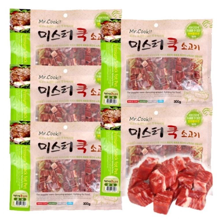 강아지 영양 육포 소고기 큐브 300g 5P 져키 한입