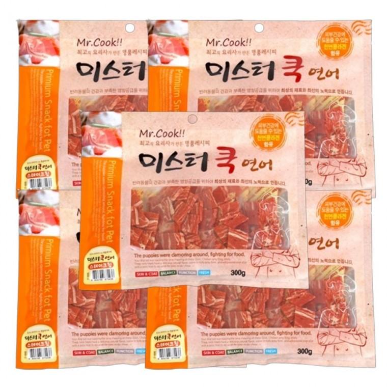 강아지 미스터쿡 육포 연어 스테이크 300g 5P 져키