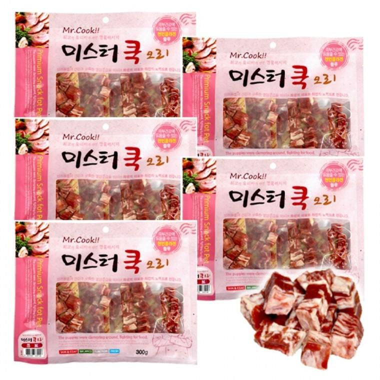 강아지 영양 육포 오리 큐브 300g 5P 져키 스낵 간식