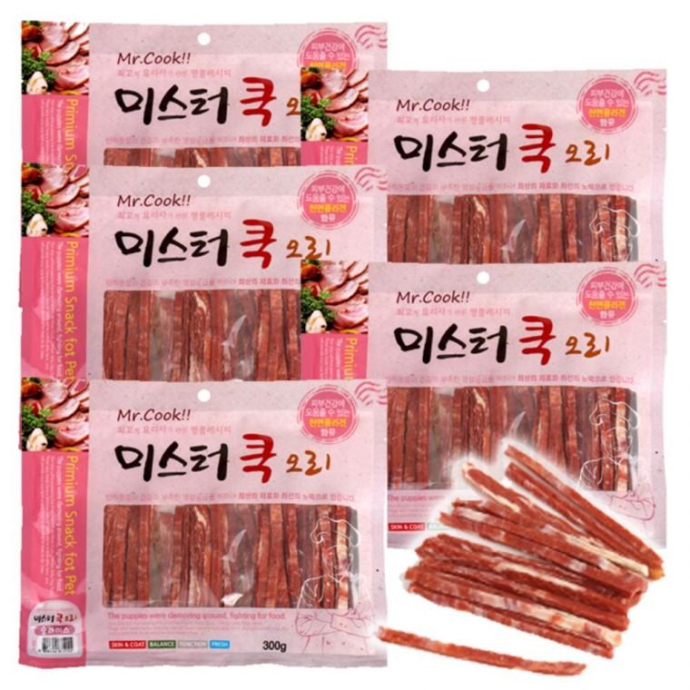 강아지 영양 육포 오리 슬라이스 300g 5P 져키 스낵
