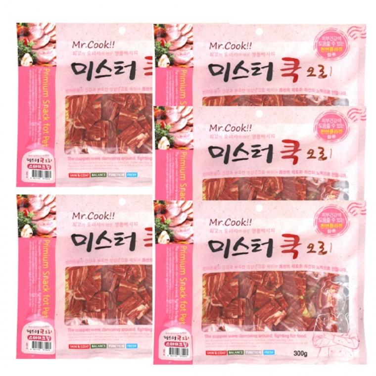 강아지 영양 육포 오리 스테이크칩 300g 5P 져키 스낵