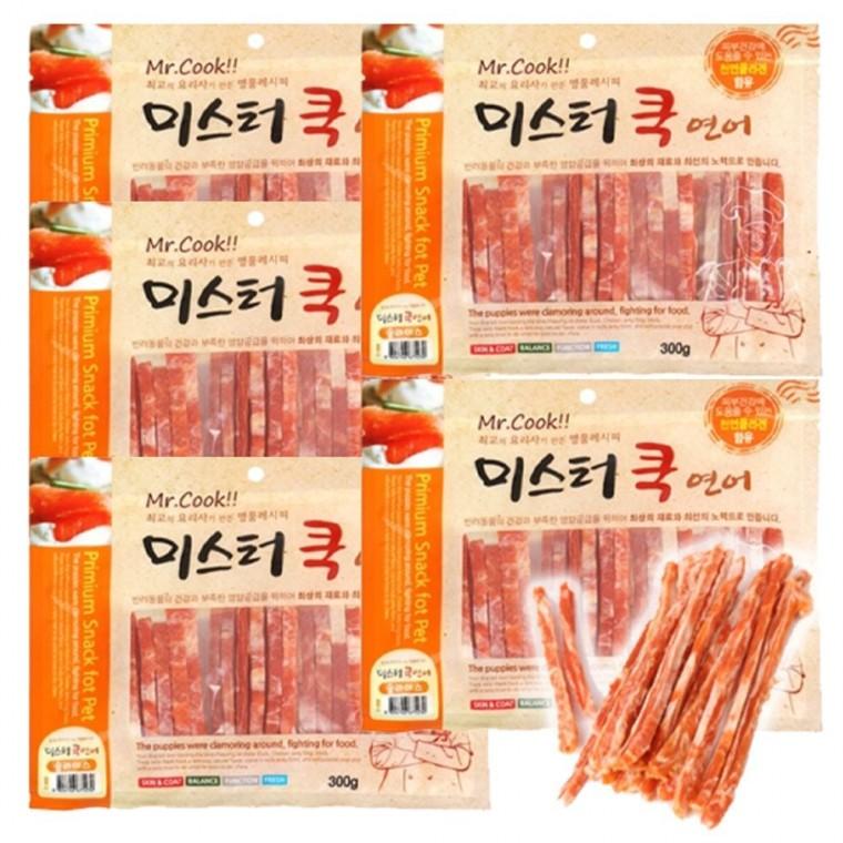 강아지 영양 육포 연어 슬라이스 300g 5P 져키 스낵
