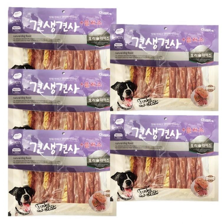 강아지 저지방 육포 오리 슬라이스 300g 5P 져키 영양