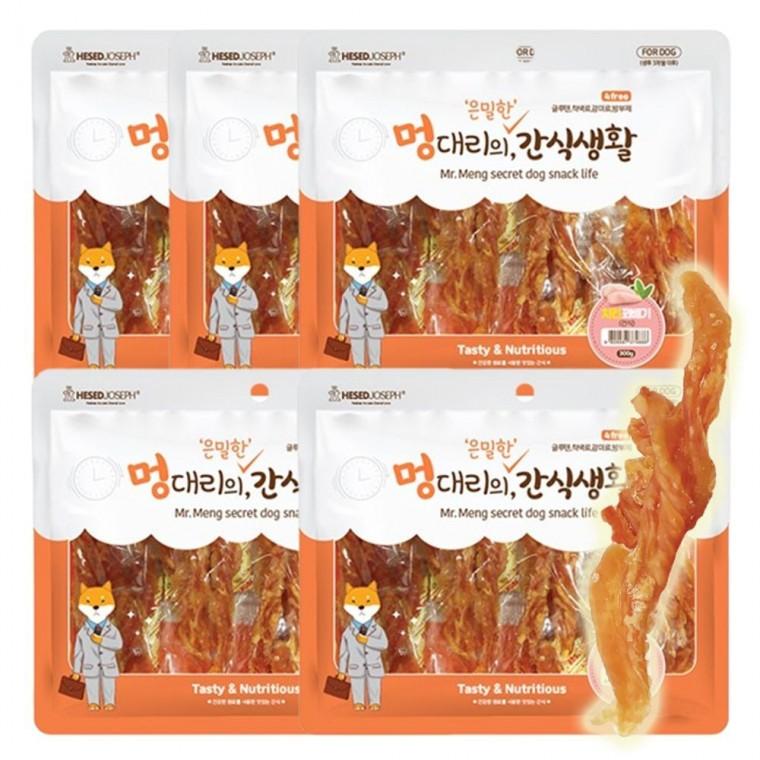 강아지 치킨 꽈배기 건식 300g 5P 영양 져키 육포