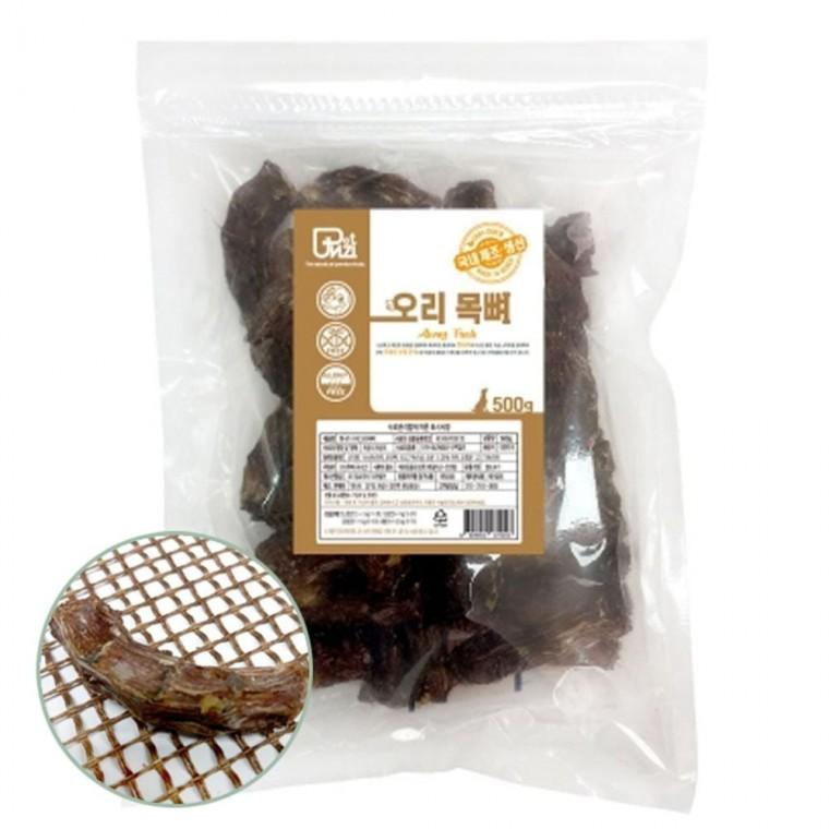 강아지 오래먹는 뼈간식 오리 목뼈 500g 1P 영양 스낵