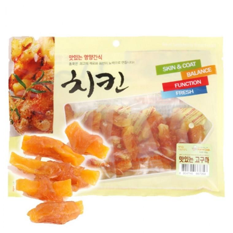 강아지 영양 간식 고구마말이 400g 1P 치킨 육포 스낵