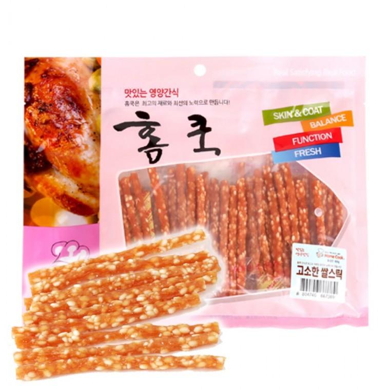 강아지 영양 간식 쌀스틱 400g 1P 닭고기 육포 스낵