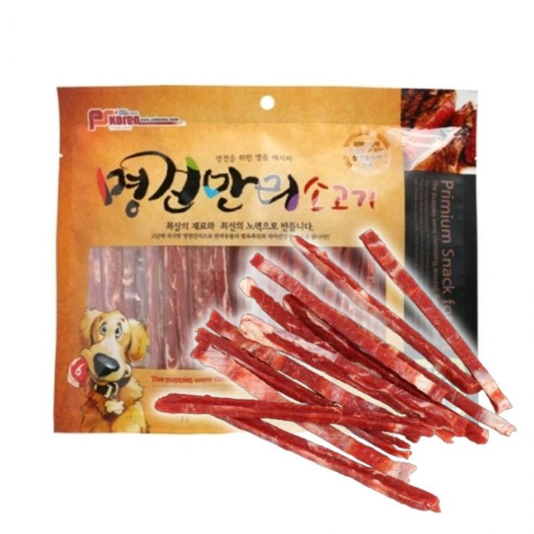 강아지 명견만리 육포 소고기 슬라이스 400g 1P 져키