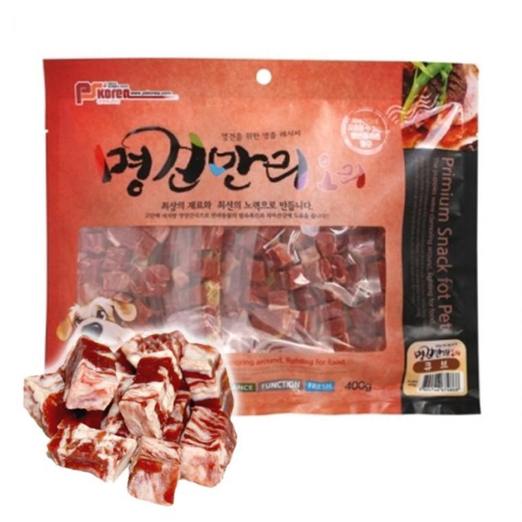강아지 저지방 육포 오리 큐브 400g 1P 져키 한입