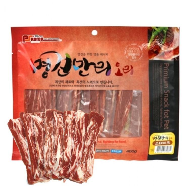 강아지 저지방 육포 오리 스테이크 400g 1P 져키 영양