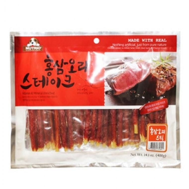 강아지 홍삼 오리스틱 사사미 400g 반려견 육포 간식