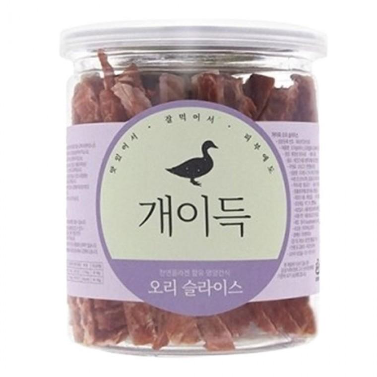 강아지 오리슬라이스 200g 반려견 육포 훈련 간식