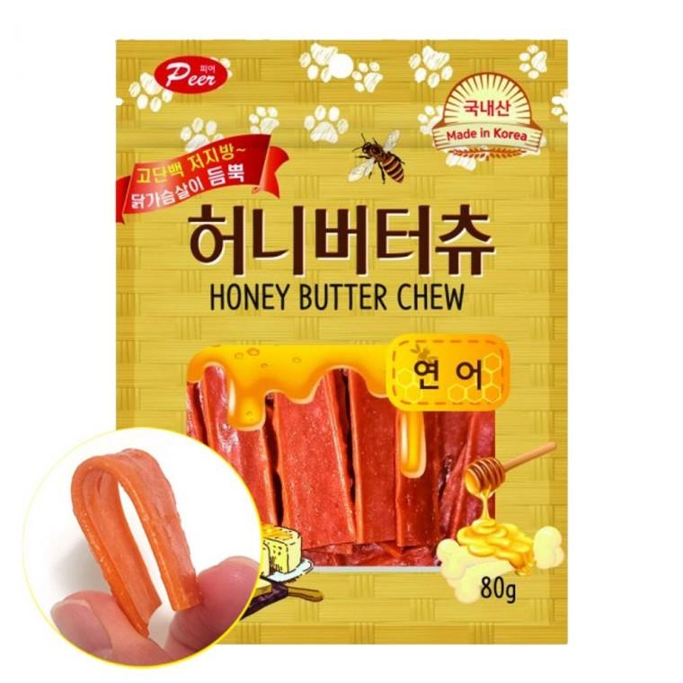 강아지 소프트 허니 버터 육포 연어 80g 1P 간식 영양