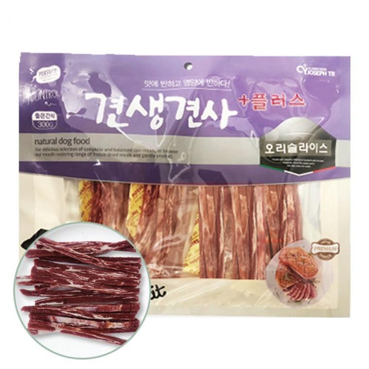 강아지 저지방 육포 오리 슬라이스 300g 1P 져키 영양