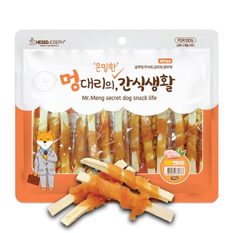 강아지 고단백 육포 치킨 연어포 300g 1P 져키 영양