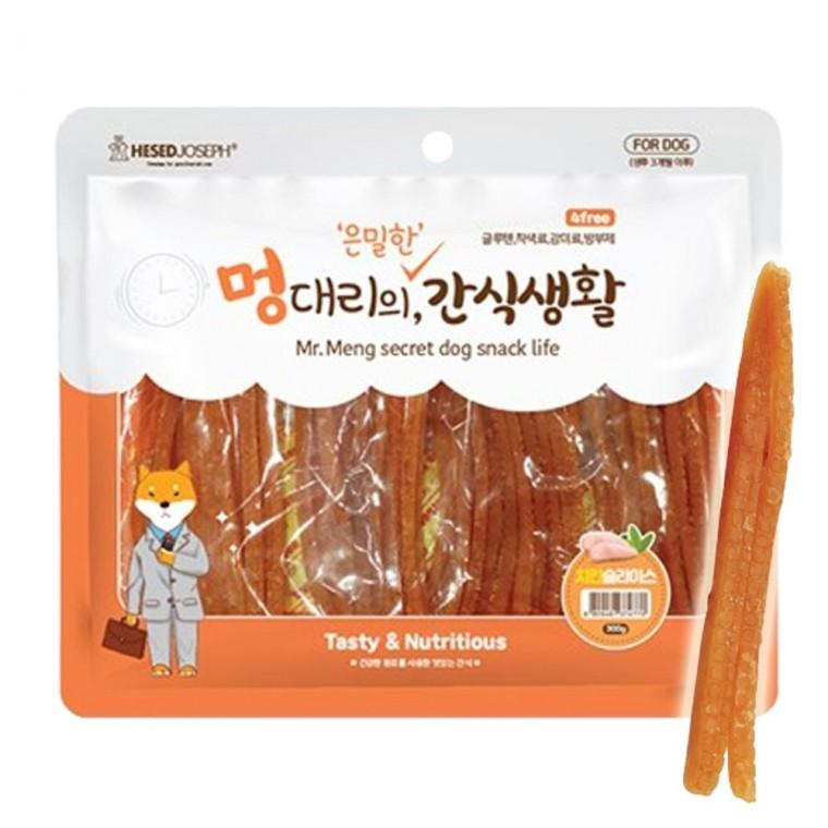 강아지 치킨 슬라이스 져키 300g 1P 고단백 영양 육포
