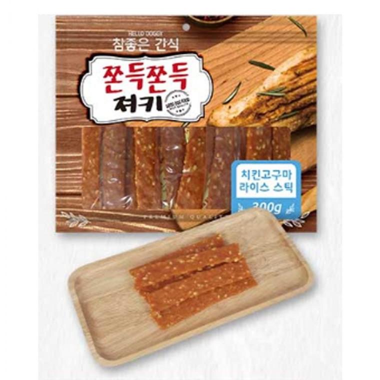 강아지 쫀득 져키 치킨 고구마 라이스 300g 1P 간식