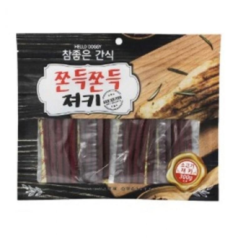 강아지 참좋은 쫀득 소고기 져키 300g 반려견 간식