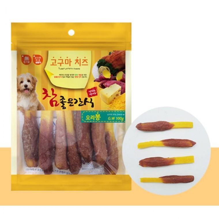 강아지 간식 고구마 치즈 오리봉 100g 1P 육포 져키