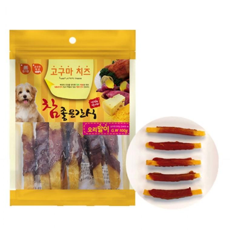 강아지 고구마말이 스낵 오리 100g 1P 영양 간식 육포