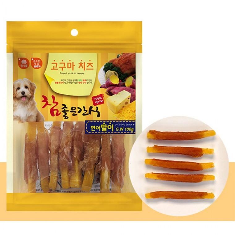 강아지 연어 고구마말이 육포 100g 1P 영양 져키 간식