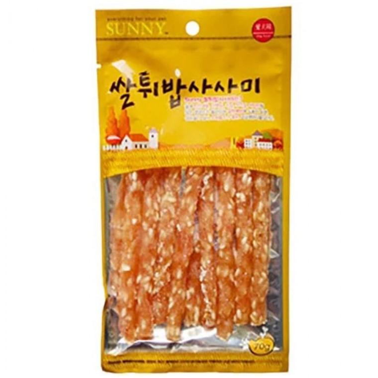 강아지 스틱 사사미 쌀튀밥 간식 70g 1P 애견 껌