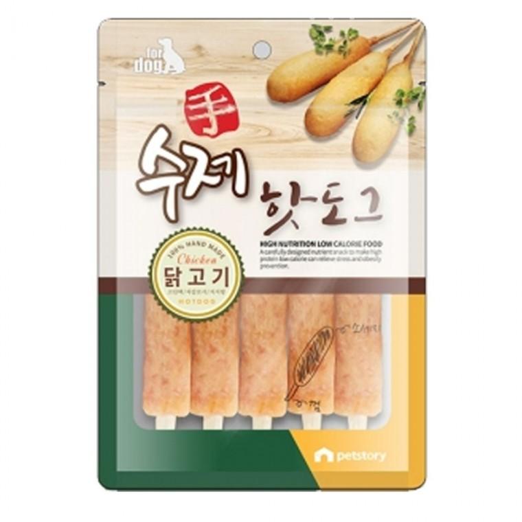 강아지 수제 닭고기 핫도그 100g 반려견 개껌 간식