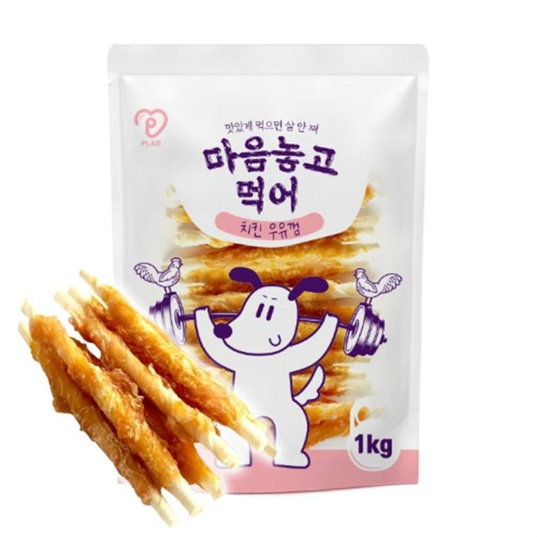 강아지 대용량 간식 치킨 우유껌 1kg 1P 영양 간식