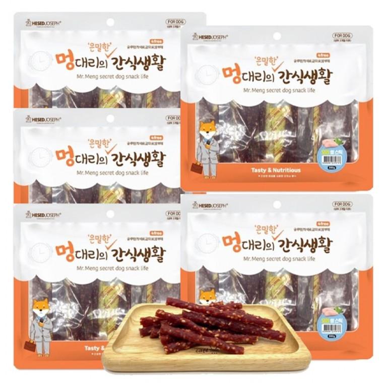 강아지 고단백 육포 오리 쌀스틱 300g 5P 져키 영양