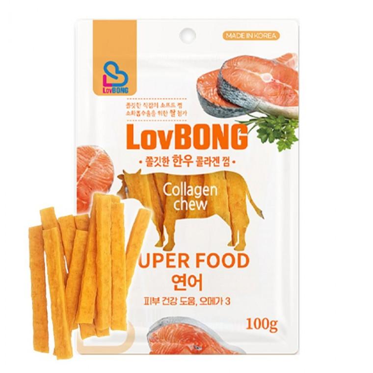 강아지 한우 콜라겐 껌간식 연어 100g 1P 소프트 덴탈