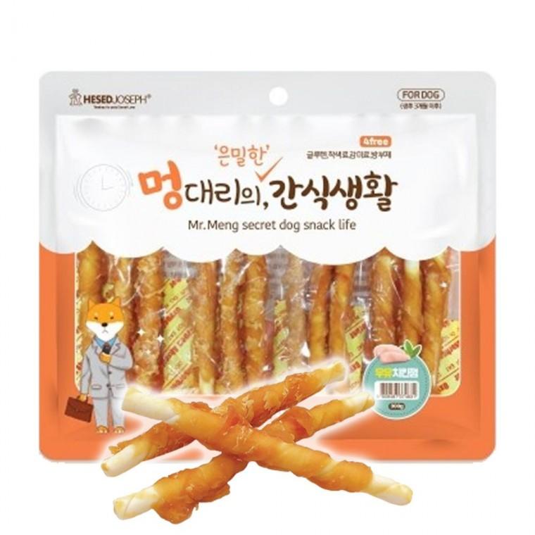 강아지 고단백 육포 치킨 우유껌 300g 1P 져키 개껌