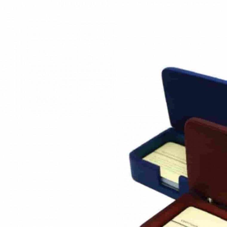 원목 탁상용 명함케이스 다크블루 명함통 명함거치대 고급명함케이스 명함집