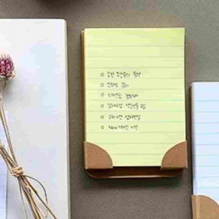 라인스티키노트 노랑 102x152 50매 손글씨메모지 점착식메모지 모니터메모 탁상메모지