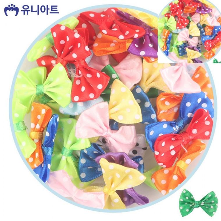 꼬마리본 땡땡이 리본 대 1통 화분리본 선물상자리본 포장리본끈