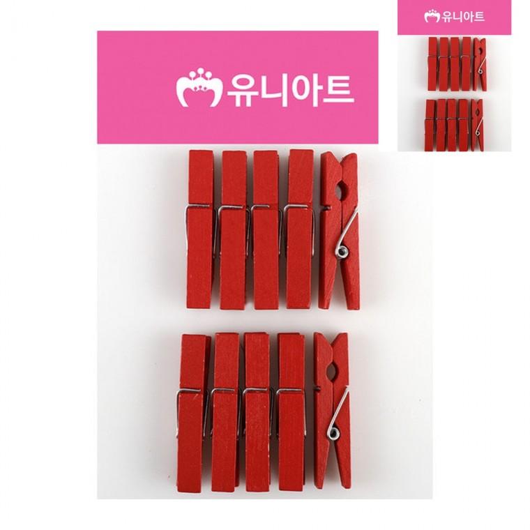 나무집게 대 빨강 메모걸이 메모꽂이 가랜드집게