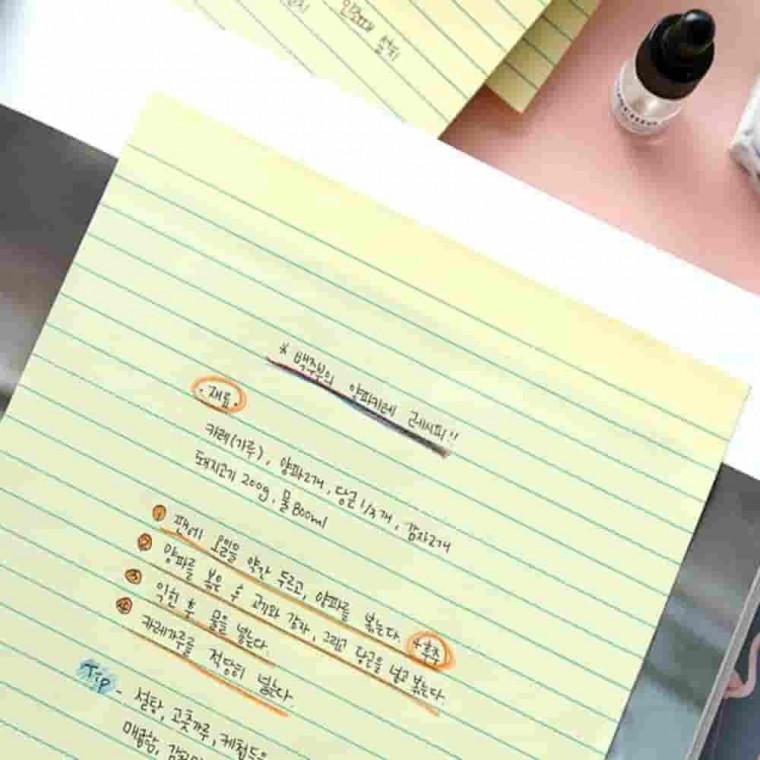 리갈패드스티키 노랑 A4 40매 큐브메모지 점착메모 붙이는메모지 메모큐브
