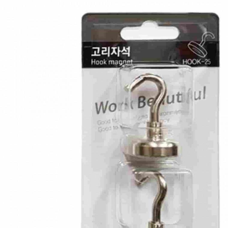 고리자석 25mm 2개입 무타공걸이 자석고리 강력자석고리 고리형자석