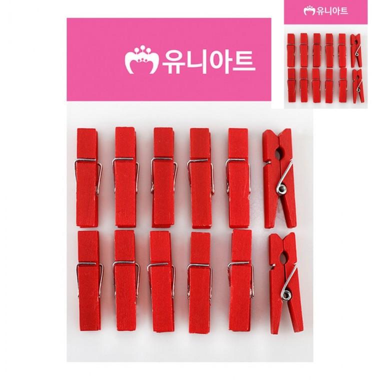 나무집게 중 빨강 사진집게 가랜드집게 POP집게
