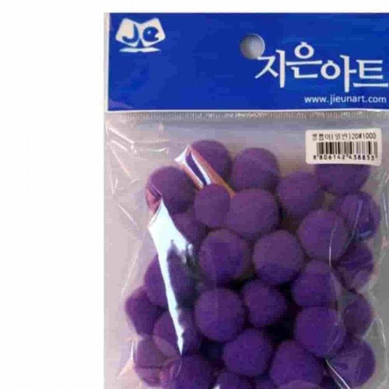 뿅뿅이 일반 20 보라 슬라임토핑 미술키트 방울털 미술꾸미기재료