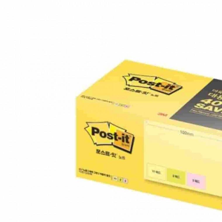 포스트잇 노트 15A 대용량팩 102x76mm 점착메모지 떡메모지 떡메 메모종이