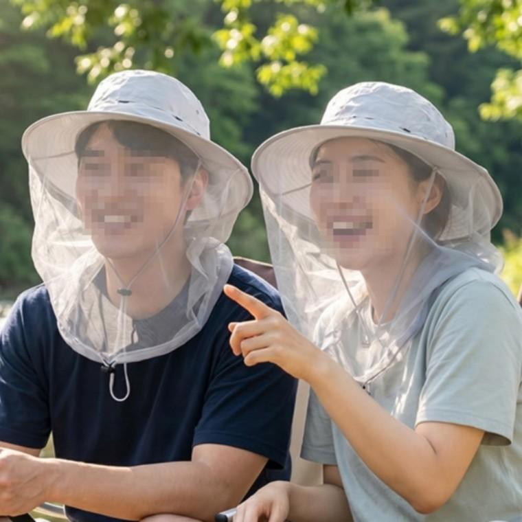 4색 1개 벌초용 안면망 모자 성묘 방충모자 모기장 얼굴망사 모기 벌레 방지 망사 캡 등산모자
