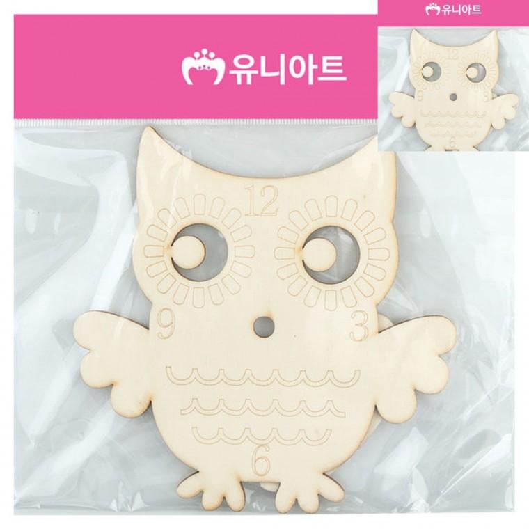 시계재료 나무 시계판 부엉이 우드판 꾸미기판 나무시계판