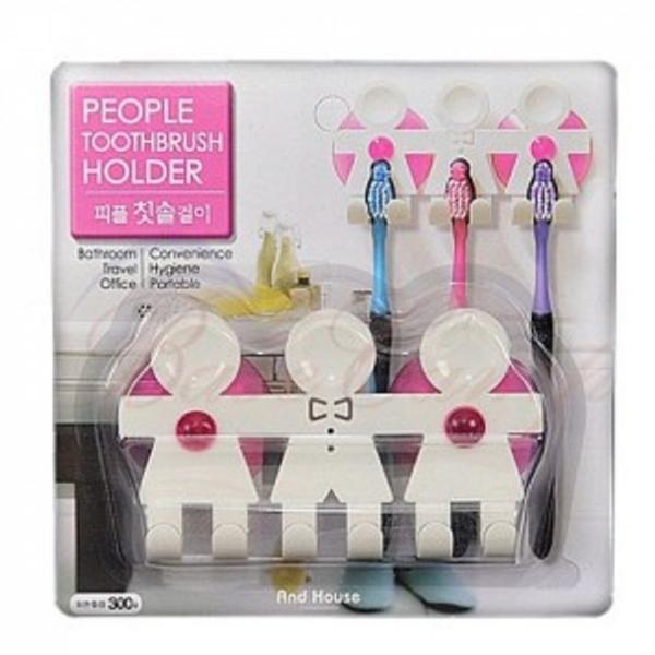 칫솔꽂이 치약통 욕실 수납함 화장실 거치대 흡착식3P