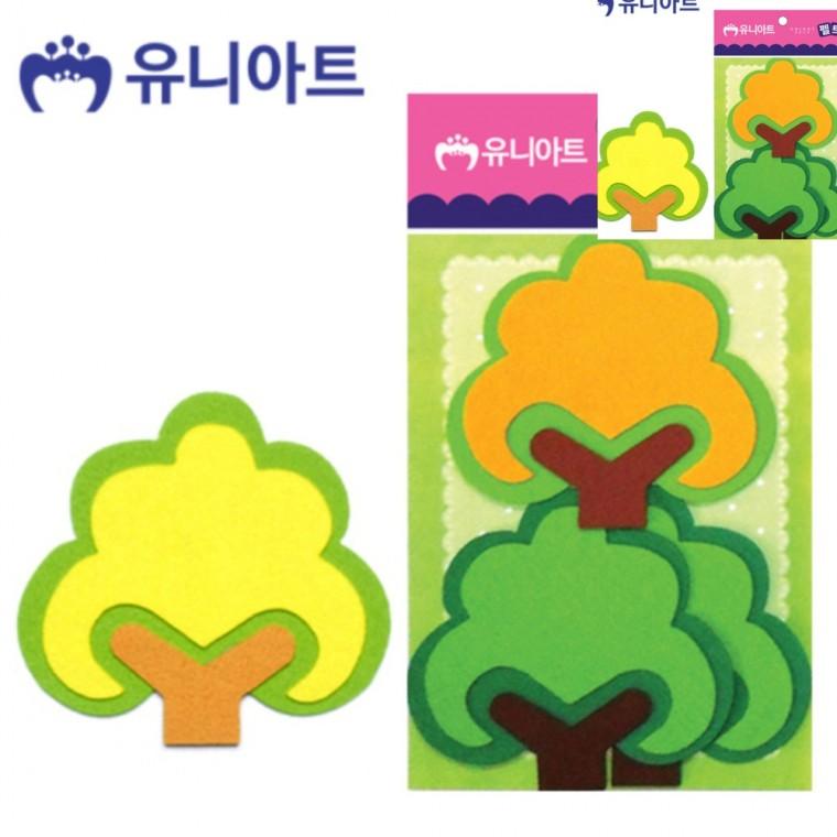 펠트 나무D 110x105mm 3pcs 미술교육 미술놀이 공예재료