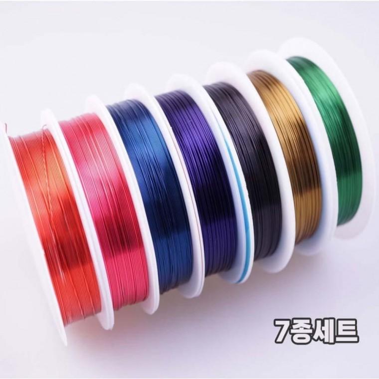 DIY 수공예 컬러 철사 7종 1mm 혼합색상 1세트