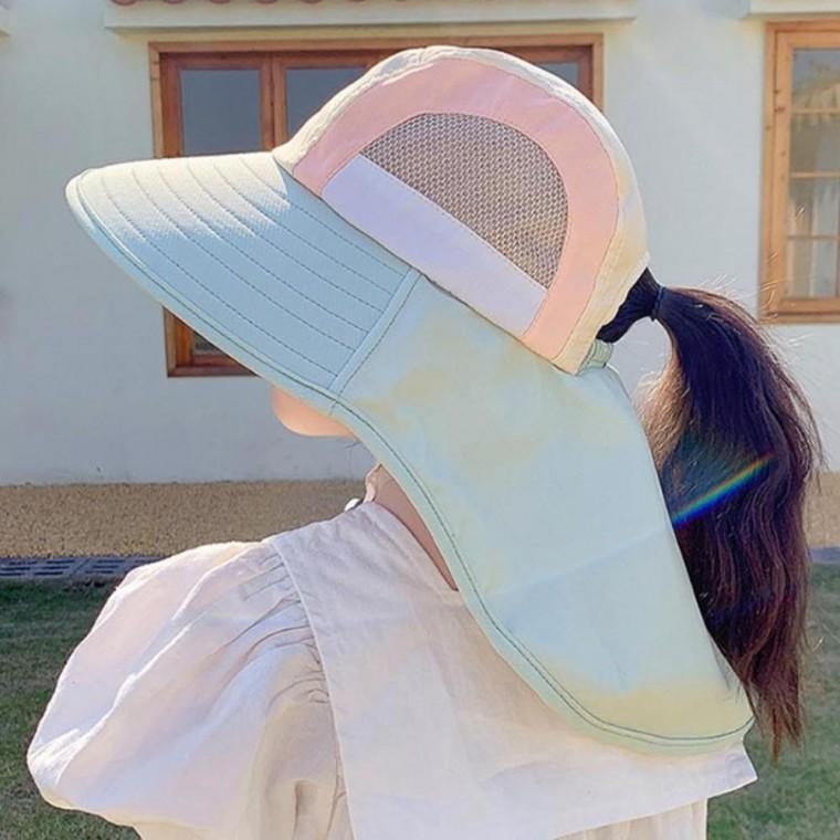 챙이긴 햇빛차단 플랩캡 여름 수영장 모자 패션 플랩캡 선캡모자